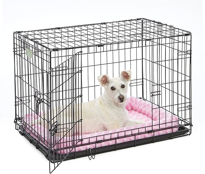 MidWest Homes for Pets Bolster Dog Bed 30L- Inch Pink Dog Bed or Cat Bed w/ Comfortable Bolster 30-Inch Dog