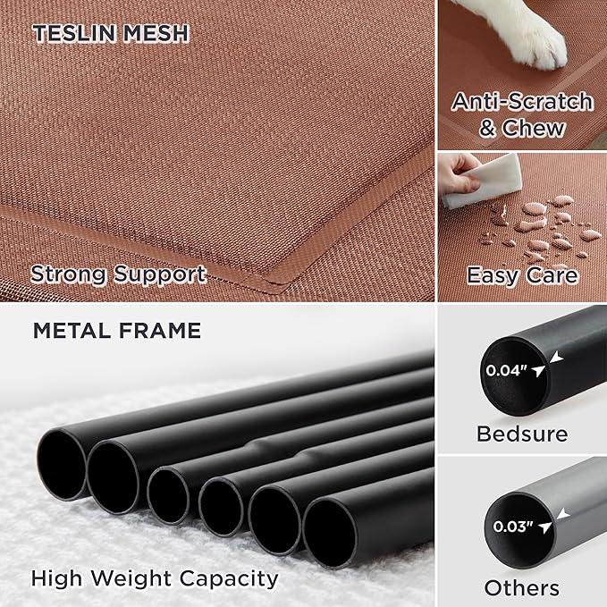 Bedsure Elevated Raised Cooling Cots Bed for Large Dogs 49 inches