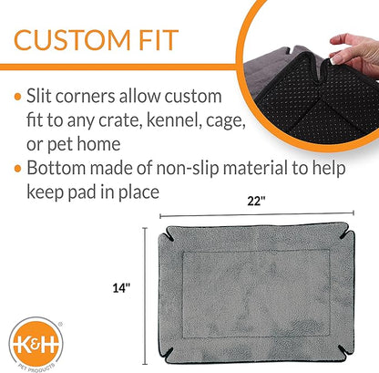 K&H Pet Products Memory Foam Crate Pad Gray 14 X 22 Inches
