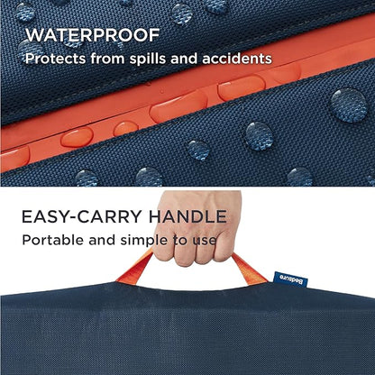 Bedsure Chewproof Durable Outdoor Waterproof Dog Bed with Heavy Duty Cover (36"x27", Navy