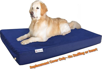 Dogbed4less Jumbo 1680 Nylon Heavy Duty Dog Pet Bed External Zipper Duvet Cover - Replacement cover only, 55X47X4 Inches, Navy Blue