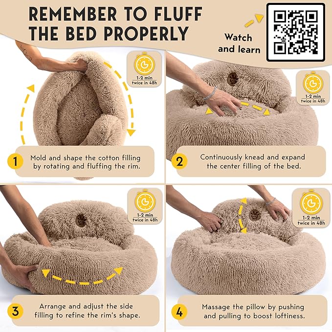 PetJett Calming Dog Bed Medium Size Dog 30'' Donut 45 lbs