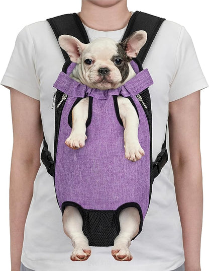 PetAmi Dog Carrier Backpack, Adjustable Pet Cat Front Carrier Backpack, Ventilated Dog Chest Carrier for Hiking Camping Travel, Sling Bag for Small Medium Dog Cat Puppies, Medium, 9-13 lbs, Purple