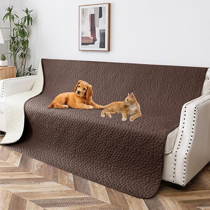 Waterproof Dog Blanket, Washable Anti-Slip Pet Couch Covers for Sofa,Pet Hair Resistant Blankets Bed Chair Furniture Couch Protector for Dogs-52x82,Chocolate