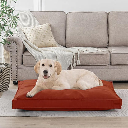 Dog Bed Cover, Waterproof Dog Bed Replacement Cover with Zipper, Oxford Removable Pet Bed Mattress Protector for Outdoor Use, 36Lx27Wx3H in, Bed Cover Only, Tangerine