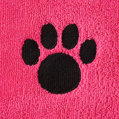 Bone Dry Embroidered Pet Grooming Towel Collection 41x23.5, Raspberry
