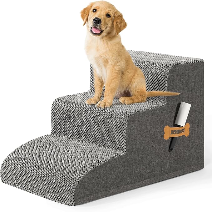 High Density Foam Dog Stairs Ramp for Beds Couches 15.7" H