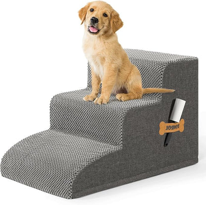 High Density Foam Dog Stairs Ramp for Beds Couches 15.7" H