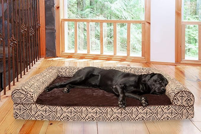 Furhaven Orthopedic Dog Bed for Large Dogs w/ Removable Bolsters & Washable Cover 125 lbs