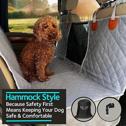 KULULU Dog Car Seat Cover for Back Seat 100% Waterproof (60" W 64" L))