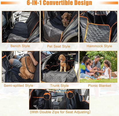 uxcell Dog Car Seat Cover Pet Back Seat 600D Sturdy