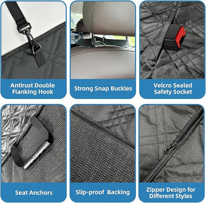Dog Car Seat Cover for Back Seat 600D Heavy