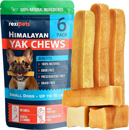 100% Natural Yak Cheese Himalayan Made Dog Chews All Breeds - Lactose Free Yak Chews for Small, Medium & Large Dogs - Dental Cleaning Dog Chews Aggressive Chewers - Long Lasting Odor & Gluten Free