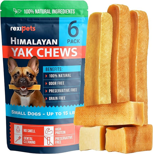 100% Natural Yak Cheese Himalayan Made Dog Chews All Breeds - Lactose Free Yak Chews for Small, Medium & Large Dogs - Dental Cleaning Dog Chews Aggressive Chewers - Long Lasting Odor & Gluten Free