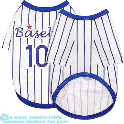 Paiaite Sleek Striped Dog Vest: Sleeveless Baseball-Style Dog Shirt