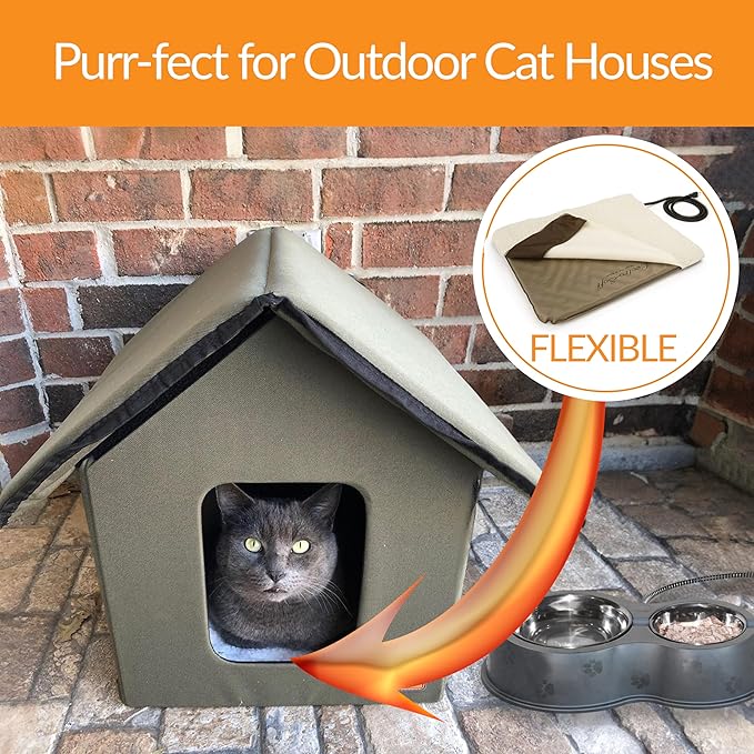 K&H Pet Products Lectro-Soft Outdoor Heated Pet Bed for Outdoor Cat House for Winter Insulated Waterproof 18"x14"