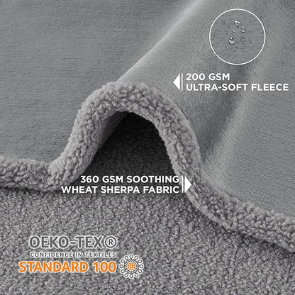 Lesure Waterproof Dog Blanket for Large Dogs 360GSM Wheat 200GSM Flannel 60x80