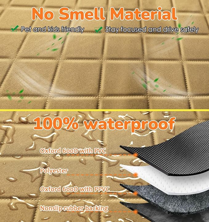 URPOWER Dog Seat Cover Car Seat Cover 100% Waterproof 600D Heavy