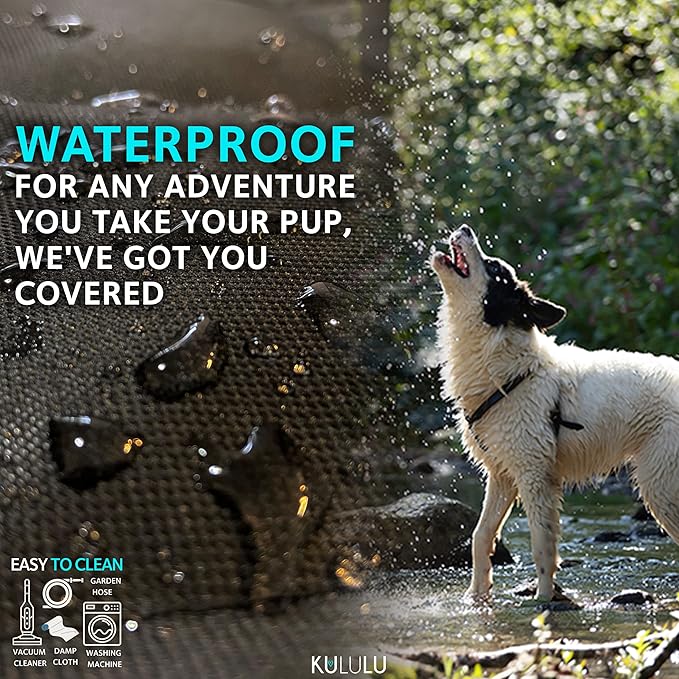 KULULU Dog Car Seat Cover for Back Seat 100% Waterproof (54" W 58" L))