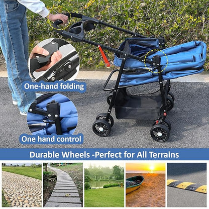 Pet Stroller for Cats/Dogs 4 Wheels 30lbs Small