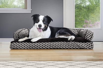 Furhaven Pillow Dog Bed for Large/Medium Dogs w/ Removable Bolsters & Washable Cover