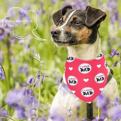 10PCS Father's Day Dog Bandanas for Extra Large XL XXL Triangle Bibs Head Scarves for Boys Girls Grooming Accessories Costume