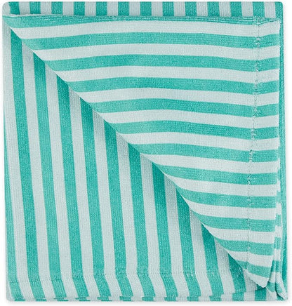 Bone Dry Pet Grooming Towel Collection Absorbent Microfiber X-Large, 41x23.5", Striped Aqua