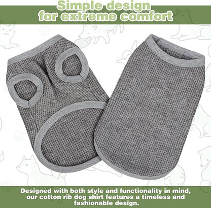 Cozy and Functional Dog Shirts for Small Puppies: Stretchable Gray Attire with Easy-On Design, Ideal for Chihuahuas and Yorkies - Enhance Comfort and Playfulness on Chill Days Small