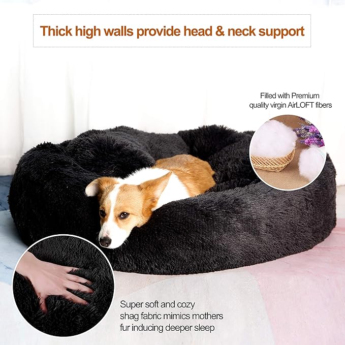 JEMA Calming Dog Beds for Medium Large Dogs 24 Inch