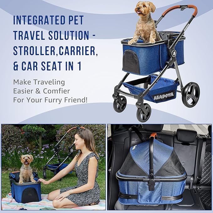 Pet Stroller for Dog and Cat 4 Wheeler 45lbs Capacity