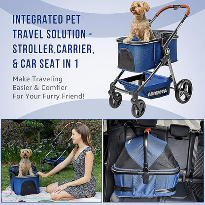Pet Stroller for Dog and Cat 4 Wheeler 45lbs Capacity