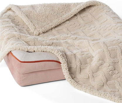 Bedsure Waterproof Dog Blankets for Small Dogs 25"x35", Cream