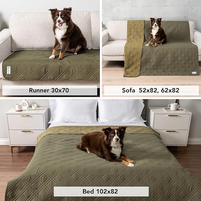 PetAmi Waterproof Couch Cover for Dogs 52x82 Green