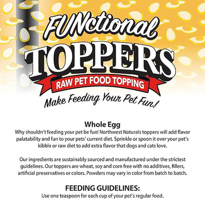 Northwest Naturals Freeze-Dried Whole Chicken Egg Functional Topper - for Dogs & Cats - Healthy, 1 Ingredient, Human Grade Pet Food, All Natural - 4 Oz (Packaging May Vary)(Pack of 2)