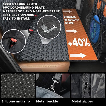 Dog Car Seat Cover for Back Seat 400lb,600D Heavy