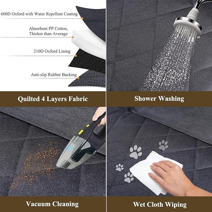 VIVAGLORY Dog Car Seat Cover with Mesh Visual Window