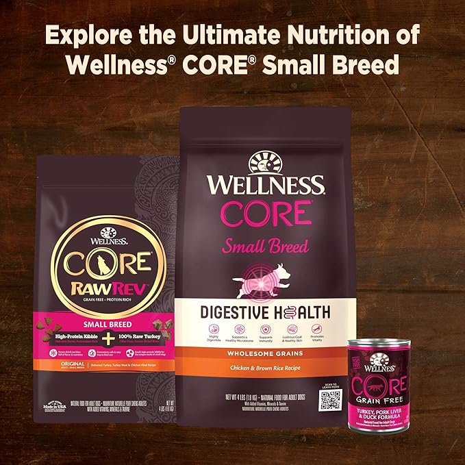 Wellness CORE Natural Grain Free Small Breed Mini Meals Wet Dog Food, Pate Beef & Chicken Dinner, 3-Ounce Pouch (Pack of 12)