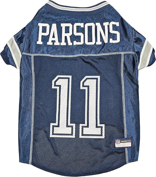 NFLPA Micah Parsons PET Jersey, NFL Dog Shirt, Size X-Small, Dallas Cowboys Mesh Jersey for Dogs