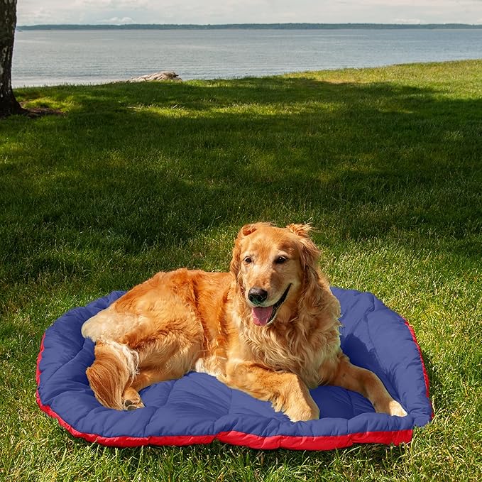 Furhaven Outdoor Travel Dog Bed for Large/Medium Dogs w/ Carry Bag