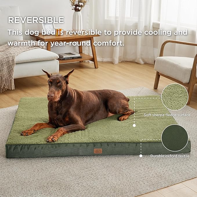 Bedsure Jumbo Dog Bed for Large Dogs 150lbs, Dark