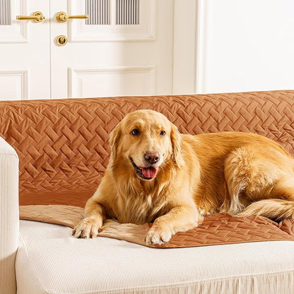 gogobunny 100% Double Sided Waterproof Dog Blanket Soft Pet Bed Cover Reversible Protect Furniture Couch Sofa Car for Puppy Cat Kids (Dark Pumpkin/Light Pumpkin 52x82 Inch 1))