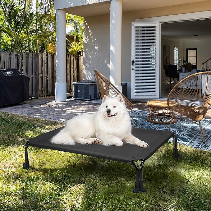 Veehoo Elevated Dog Bed 35" x 22", Black
