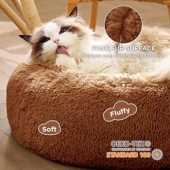 Bedsure Calming Cat Beds for Indoor Cats 20 inches, 15 lbs