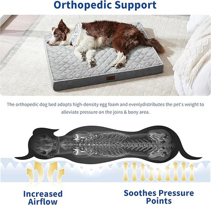 Orthopedic Dog Beds for Large Dogs with Removable Washable Cover 42 inch,