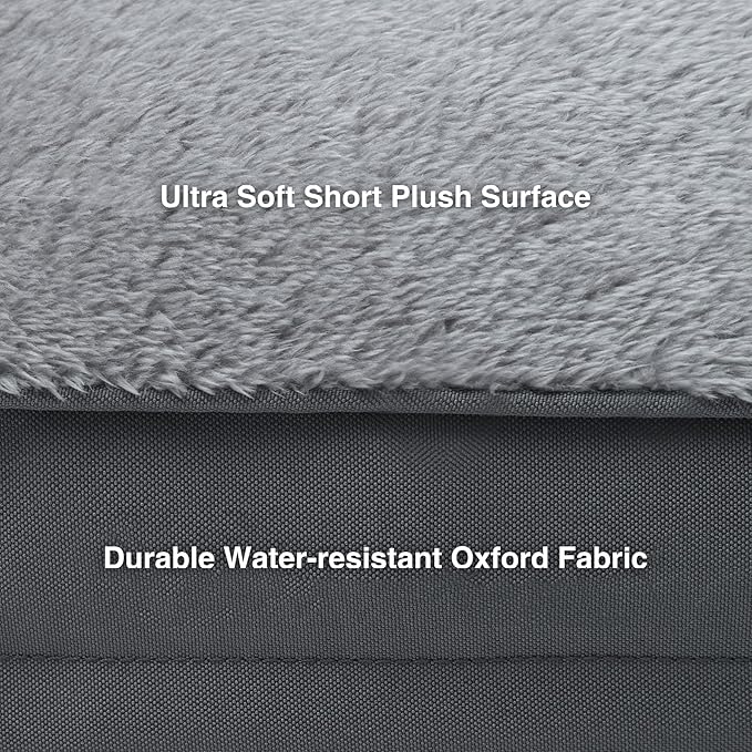Orthopedic Dog Bed Waterproof Deluxe Plush Dog Beds with Removable Washable Cover Anti-Slip Bottom Pet Sleeping Mattress for Large 29 x 18 inch,