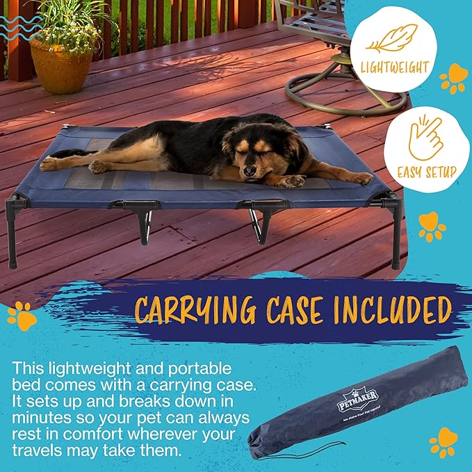 Elevated Dog Bed 48x35.5-Inch Portable 110lbs by