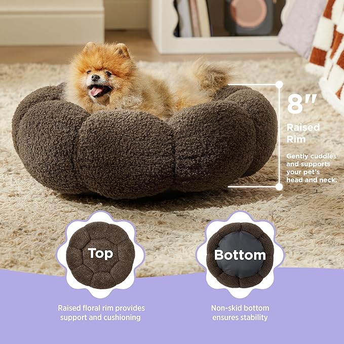 Lesure Calming Small Dog Bed 25 lbs, 23"