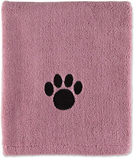 Bone Dry Pet Grooming Towel Collection Absorbent Microfiber X-Large, 41x23.5", Embroidered Rose