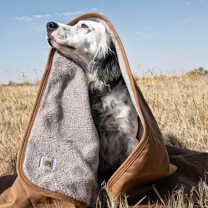 Carhartt Firm Duck Sherpa-Lined Throw Blanket