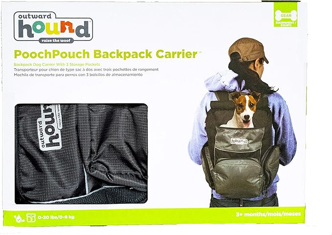 Outward Hound Poochpouch Backpack Small Dog Carrier, Grey